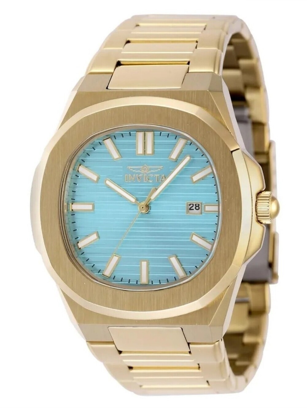 NWT ⌚ Invicta Speedway Men's Watch - 41mm, Gold 48517 Tiffany Blue Textured Dial